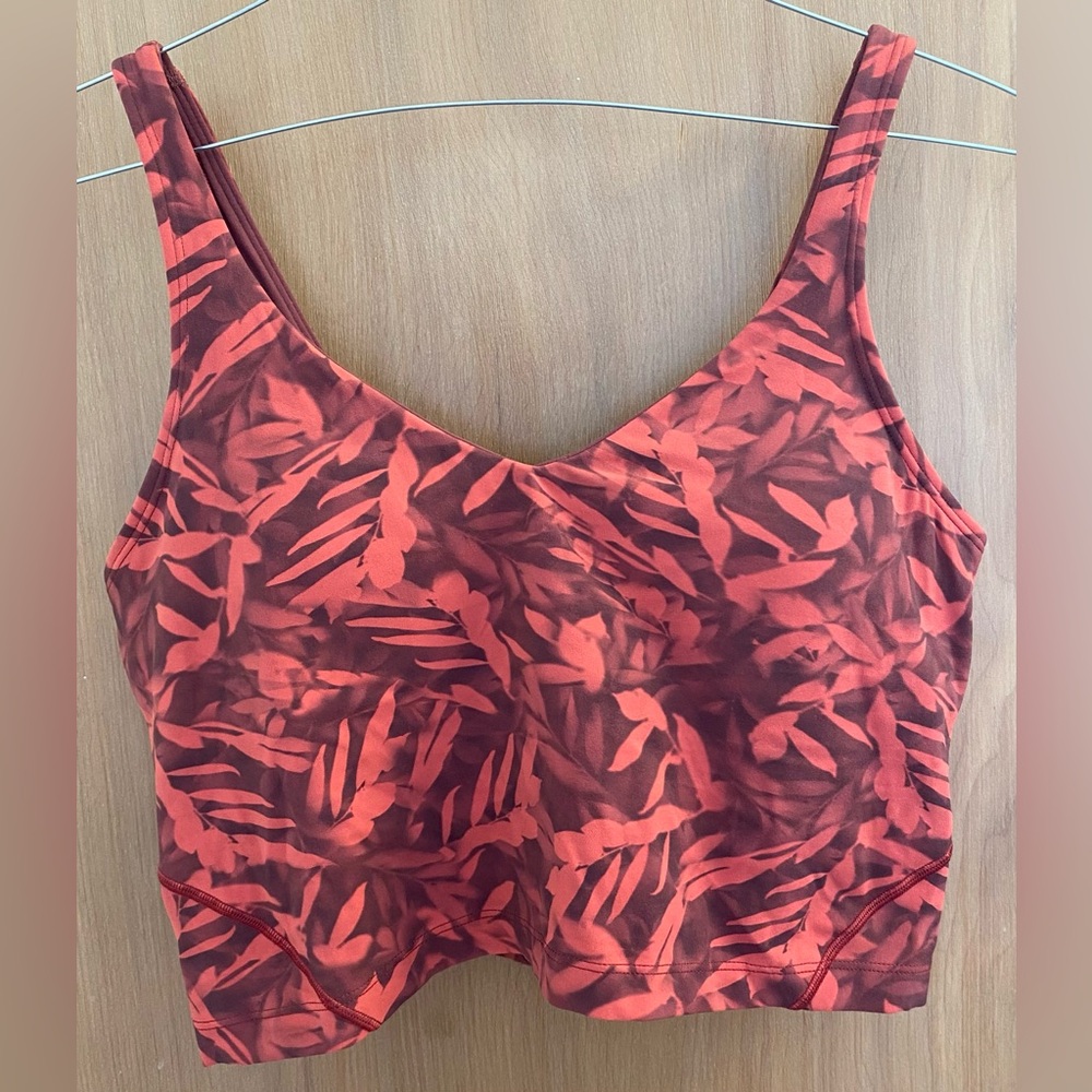 Lululemon Align Cropped Tank Top [Sz 10] | Spray Leaf Fireside Red Multi